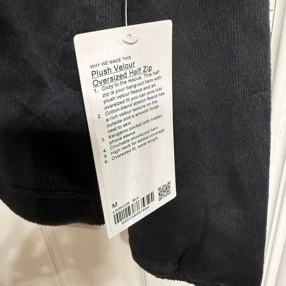 Lululemon NWT Plush Velour Oversized Half Zip Black. SOLD OUT - Picture 7 of 9